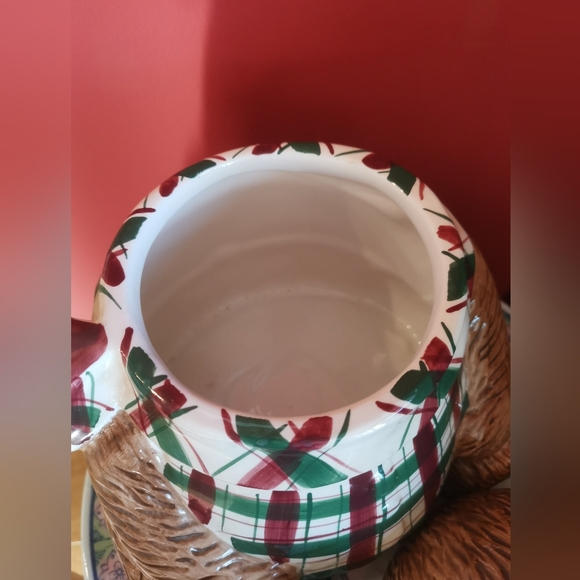 Holiday Treasure Teddy Bear Ceramic Cookie Jar World Bazaar Inc - Picture 6 of 10